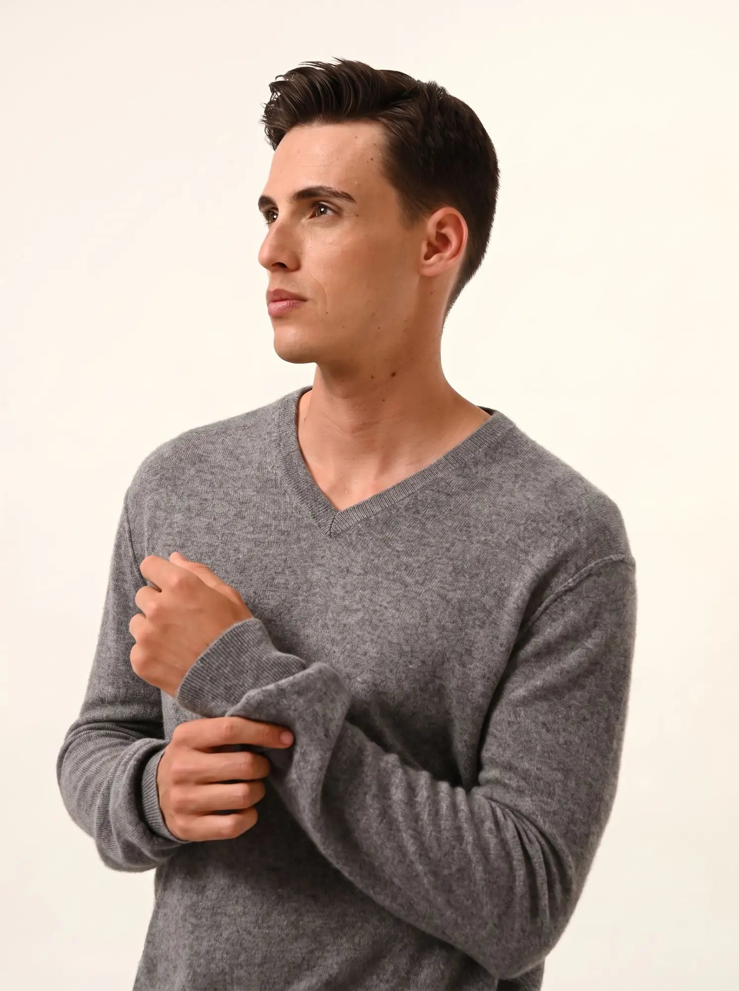 TOM pullover v-ausschnitt flanelle meliert