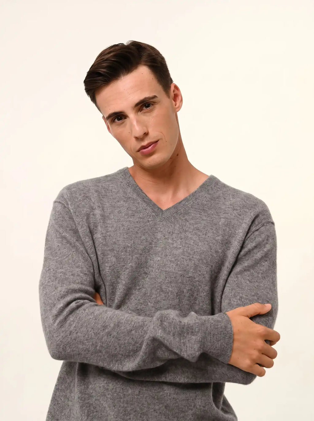 TOM pullover v-ausschnitt flanelle meliert
