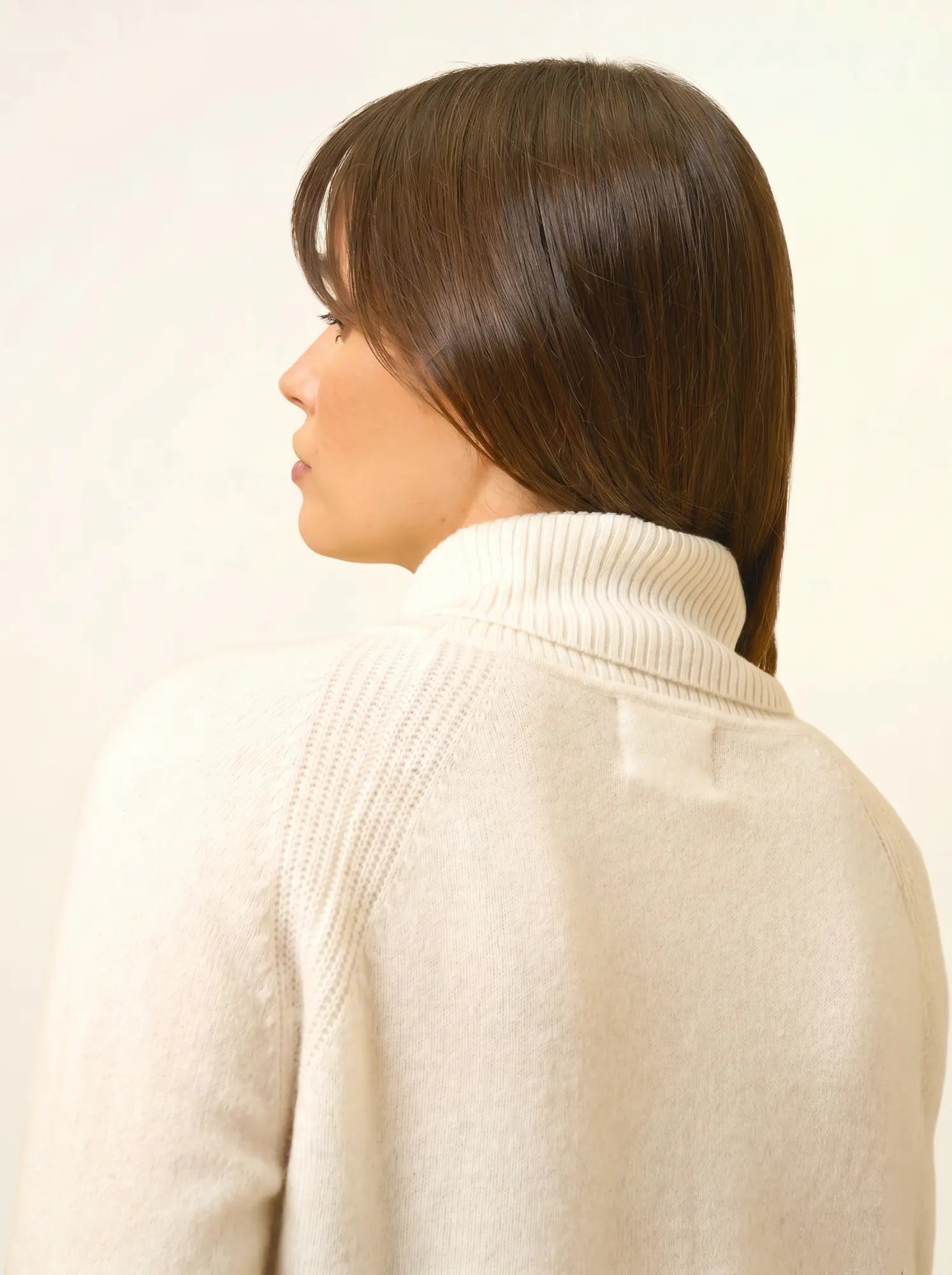 LILLY pull col roulé ivoire