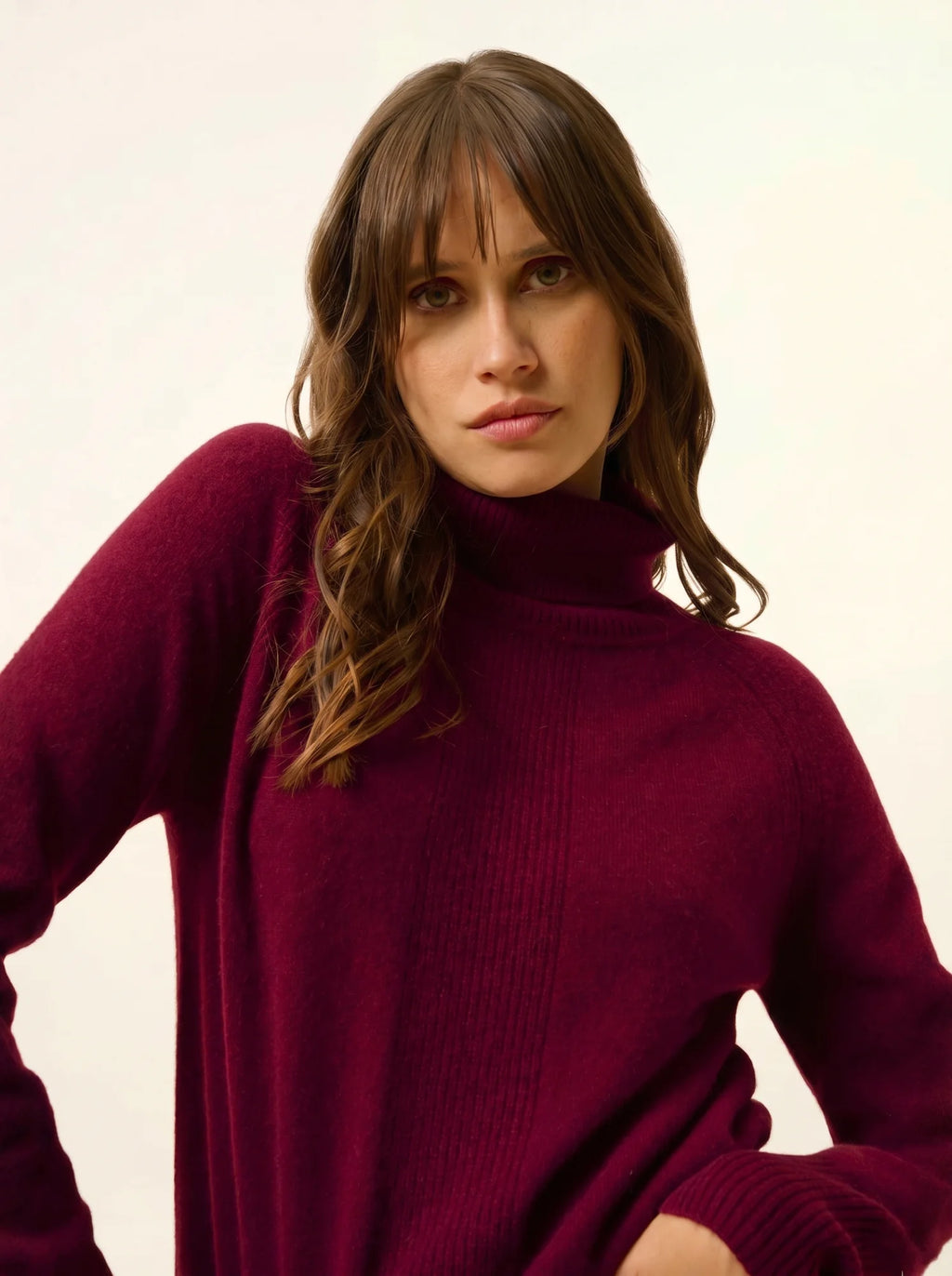 LILLY pullover rollkragen bordeaux