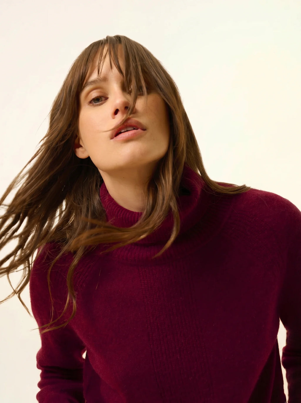 LILLY pullover rollkragen bordeaux