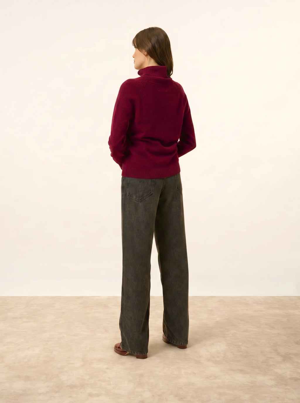 LILLY pullover rollkragen bordeaux