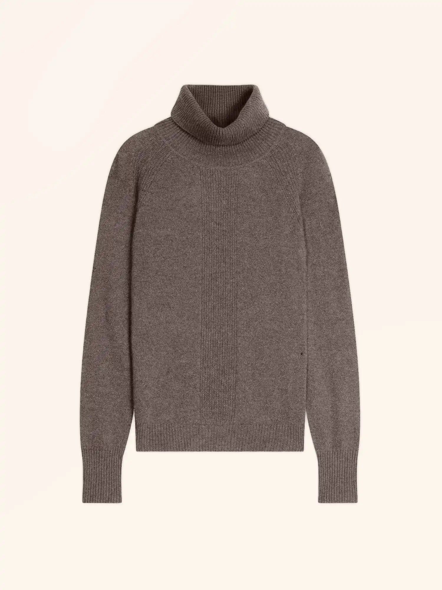 LILLY pullover rollkragen taupe meliert