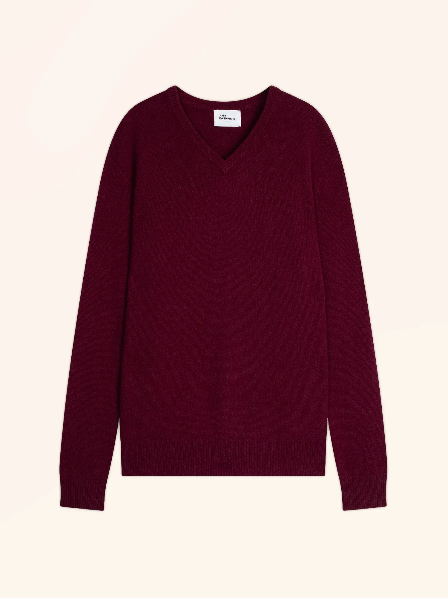 NATHAN pull col V 4 fils bordeaux