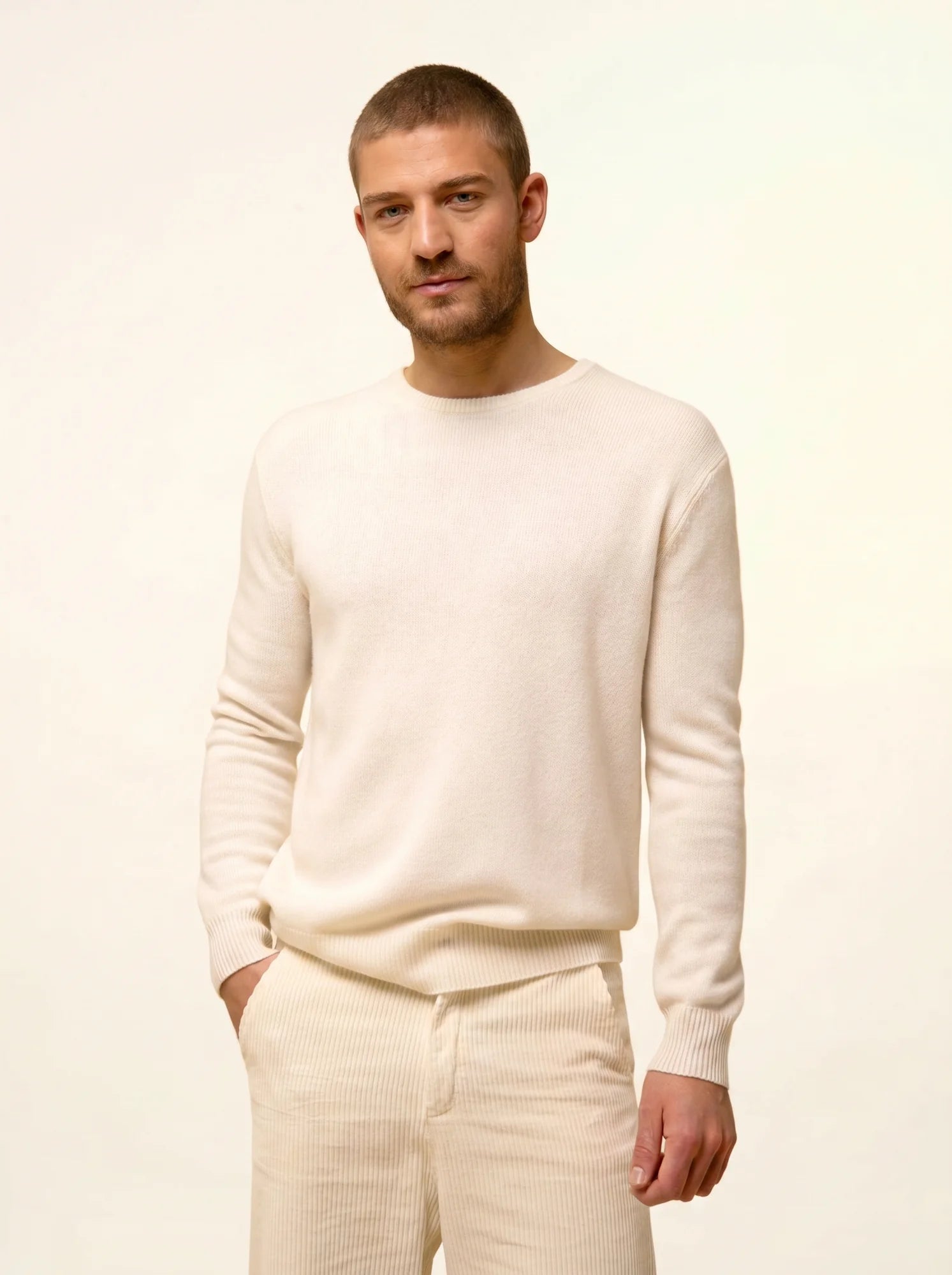 GABIN pull col rond 4 fils neige