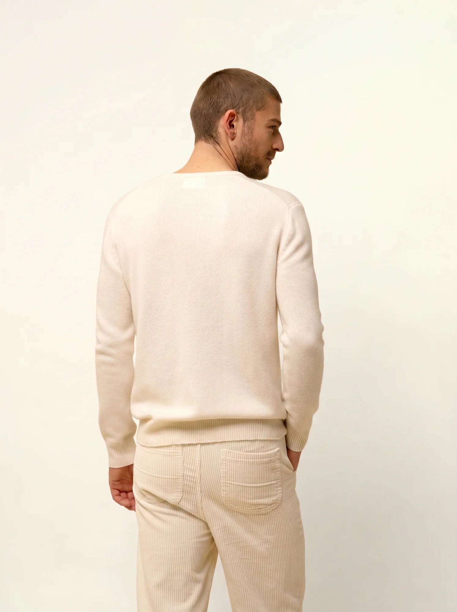 GABIN pull col rond 4 fils neige