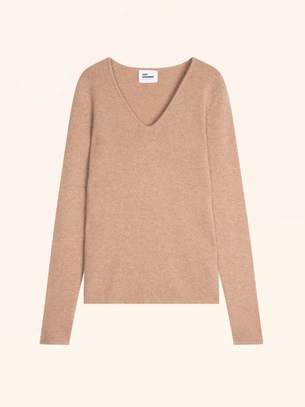 ABBY pullover v-ausschnitt 4-fädig camel meliert