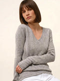 ABBY pullover v-ausschnitt 4-fädig wolke meliert