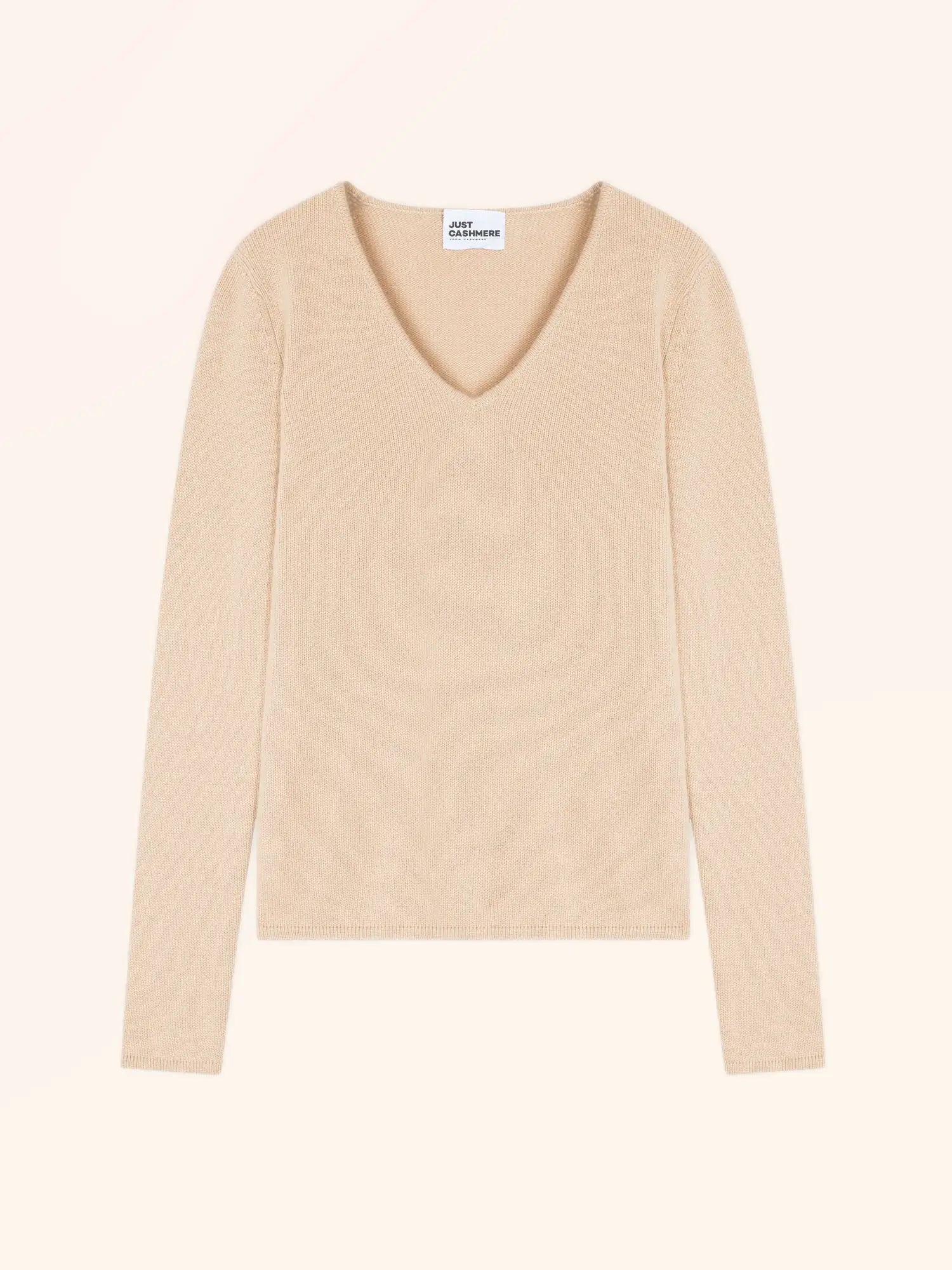 ABBY pullover v-ausschnitt 4-fädig sand