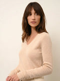 ABBY pullover v-ausschnitt 4-fädig sand