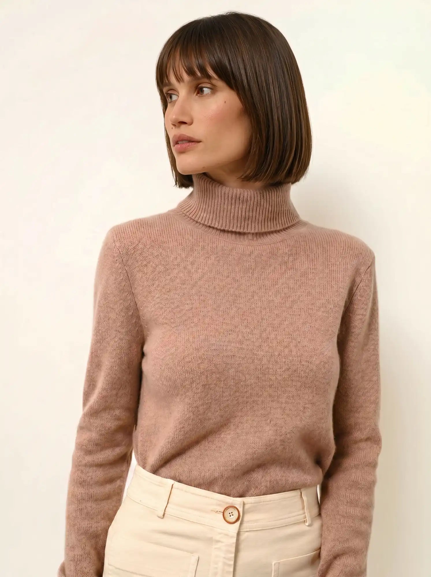 MATT pullover rollkragen 4-fädig camel meliert