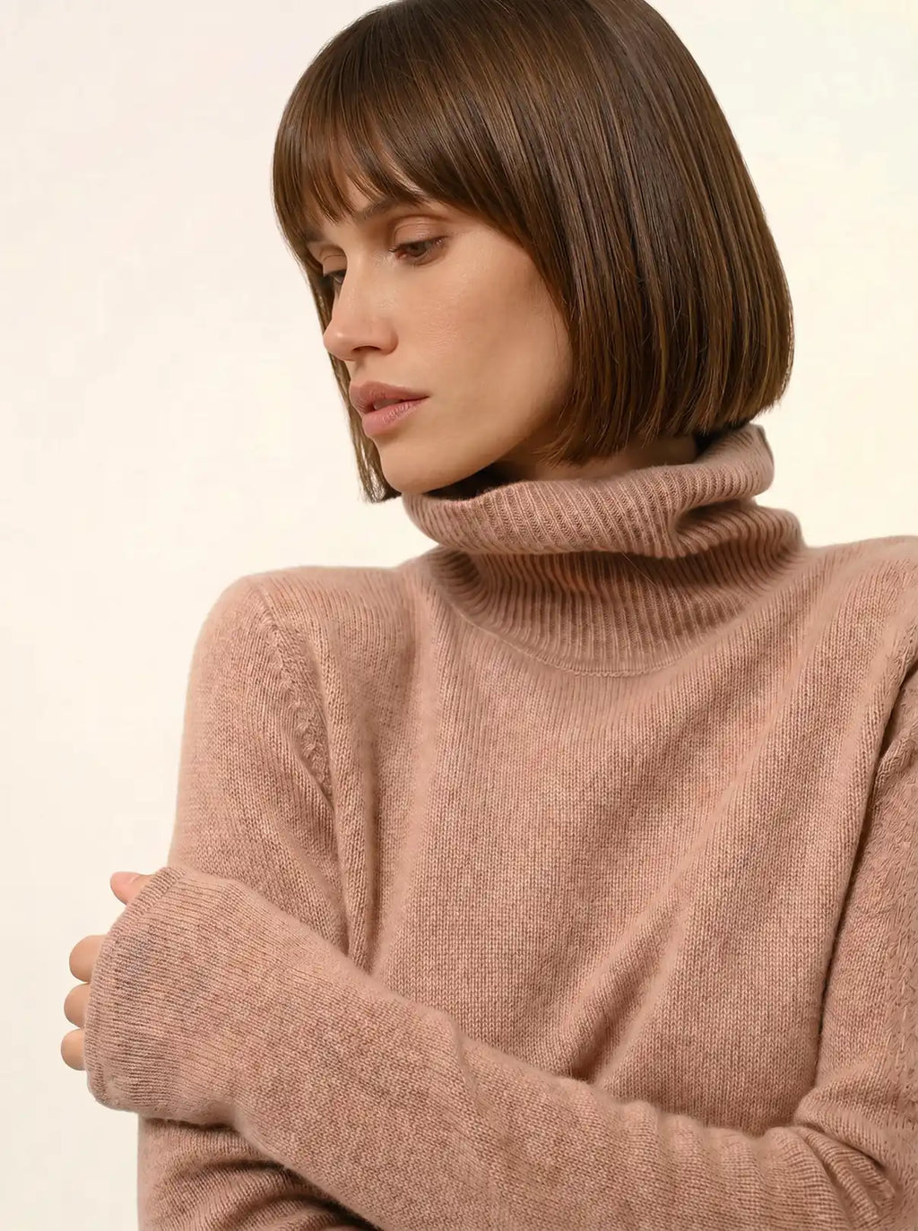 MATT pullover rollkragen 4-fädig camel meliert