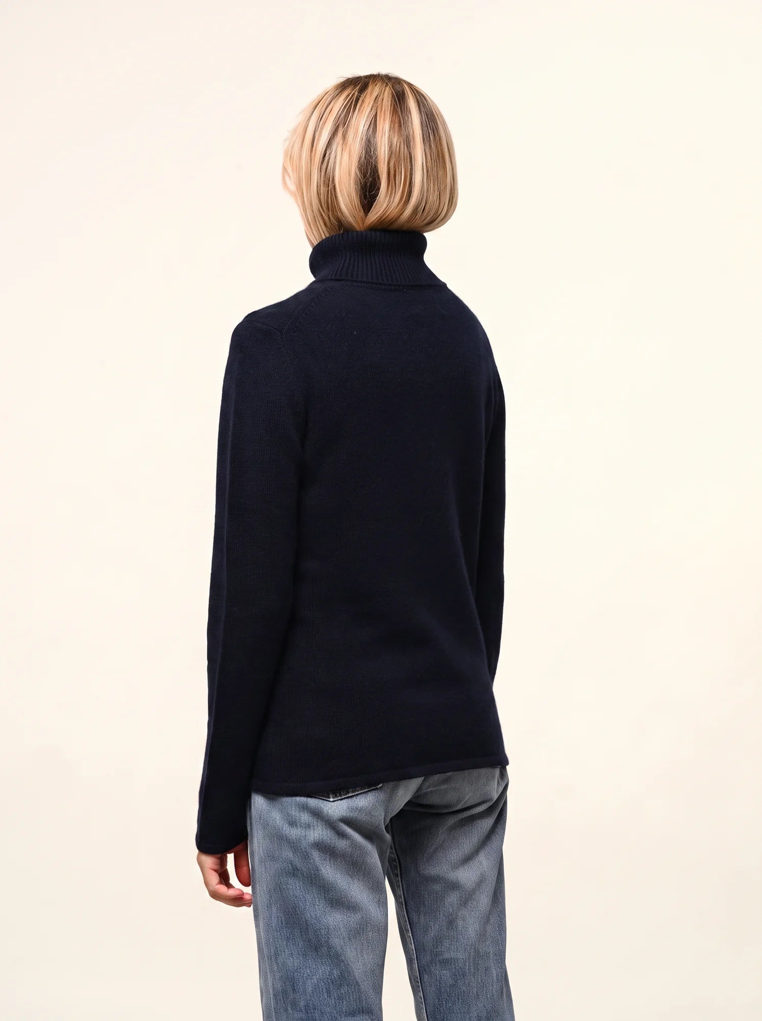 MATT pullover rollkragen 4-fädig marineblau