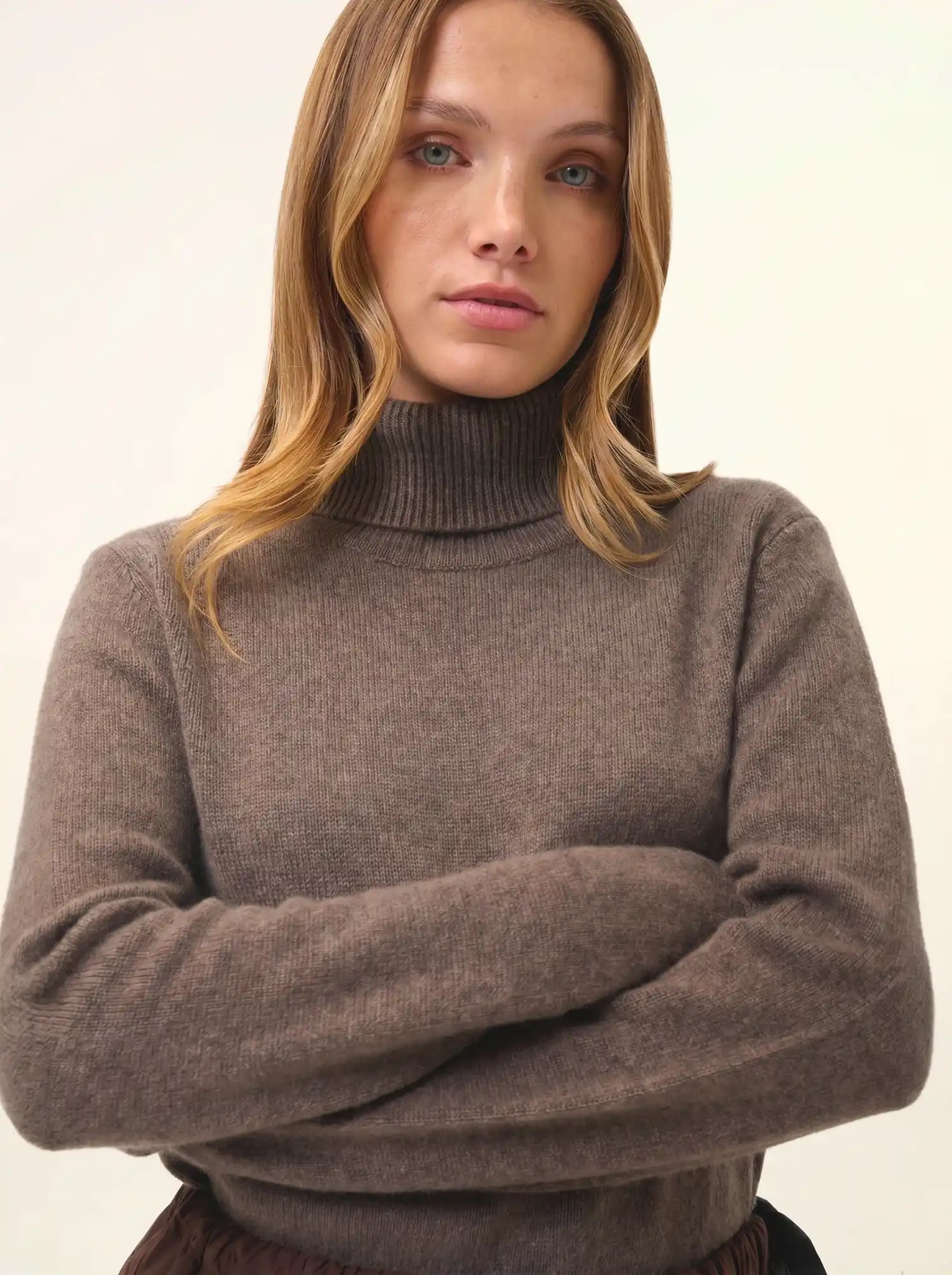 MATT pullover rollkragen 4-fädig taupe meliert