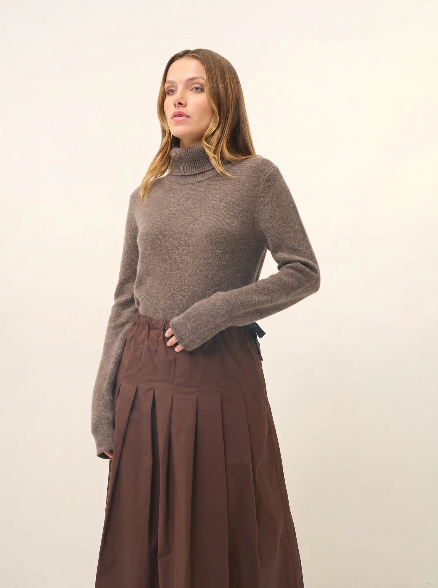 MATT pullover rollkragen 4-fädig taupe meliert