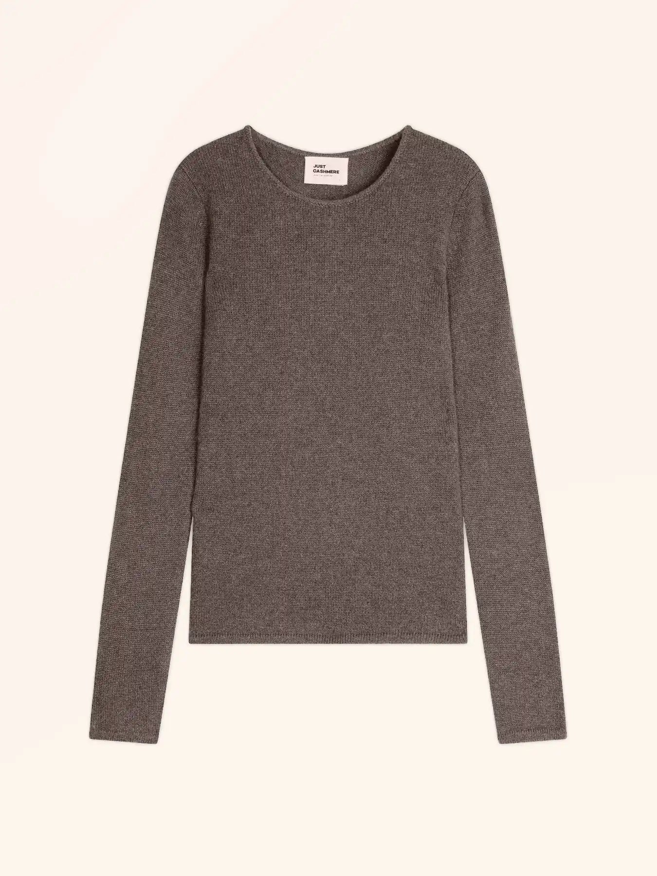 JOYCE pullover rundhalsausschnitt 4-fädig taupe meliert