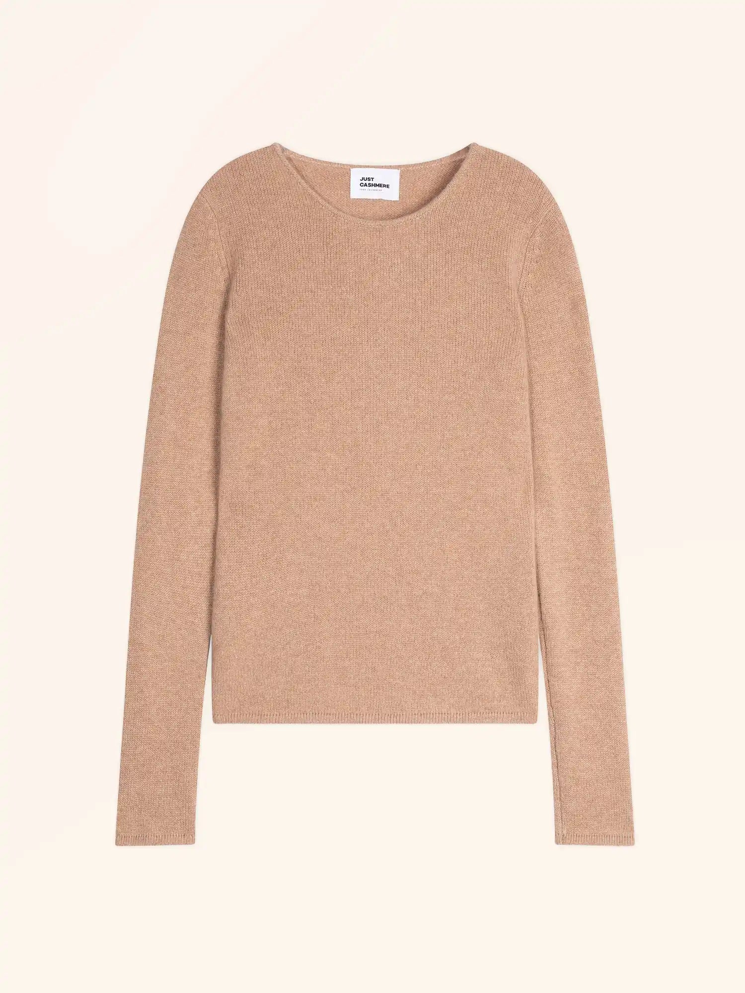 JOYCE pullover rundhalsausschnitt 4-fädig camel meliert