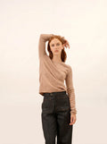 JOYCE pullover rundhalsausschnitt 4-fädig camel meliert