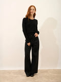 JOYCE pull col rond 4 fils noir