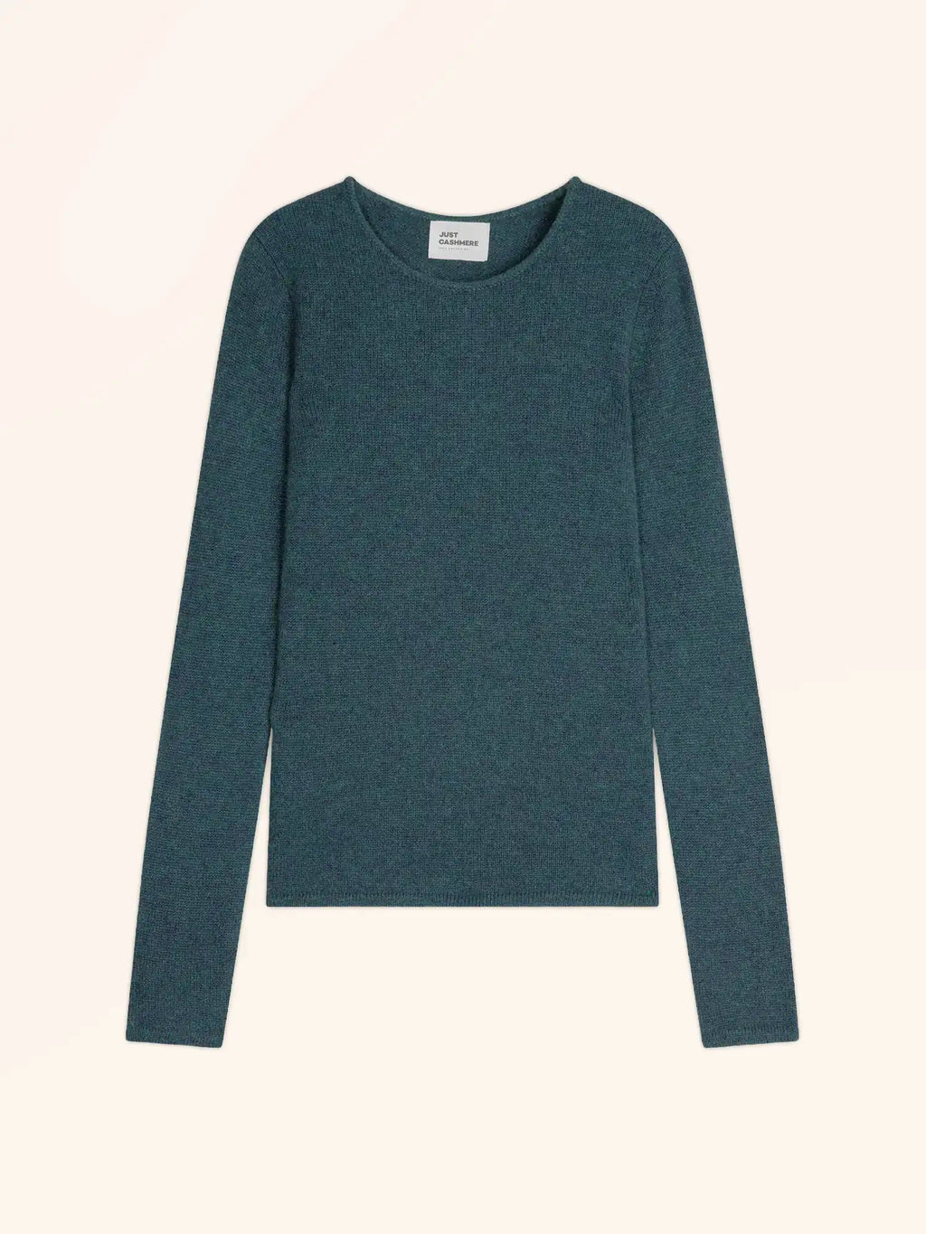 JOYCE pull col rond 4 fils vert canard chiné