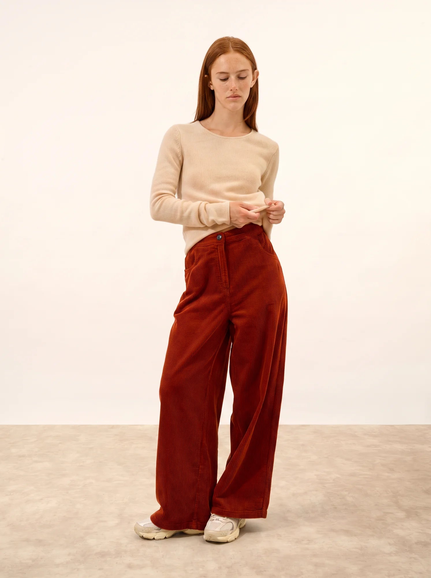 JOYCE pull col rond 4 fils sable