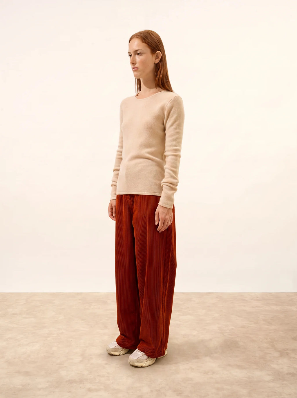JOYCE pull col rond 4 fils sable