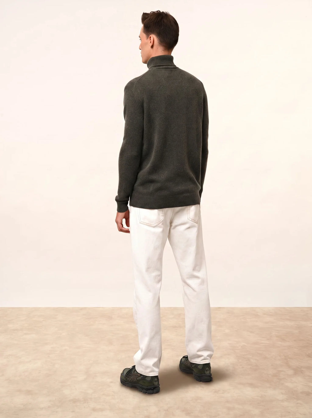 SACHA pullover rollkragen 4-fädig khaki meliert
