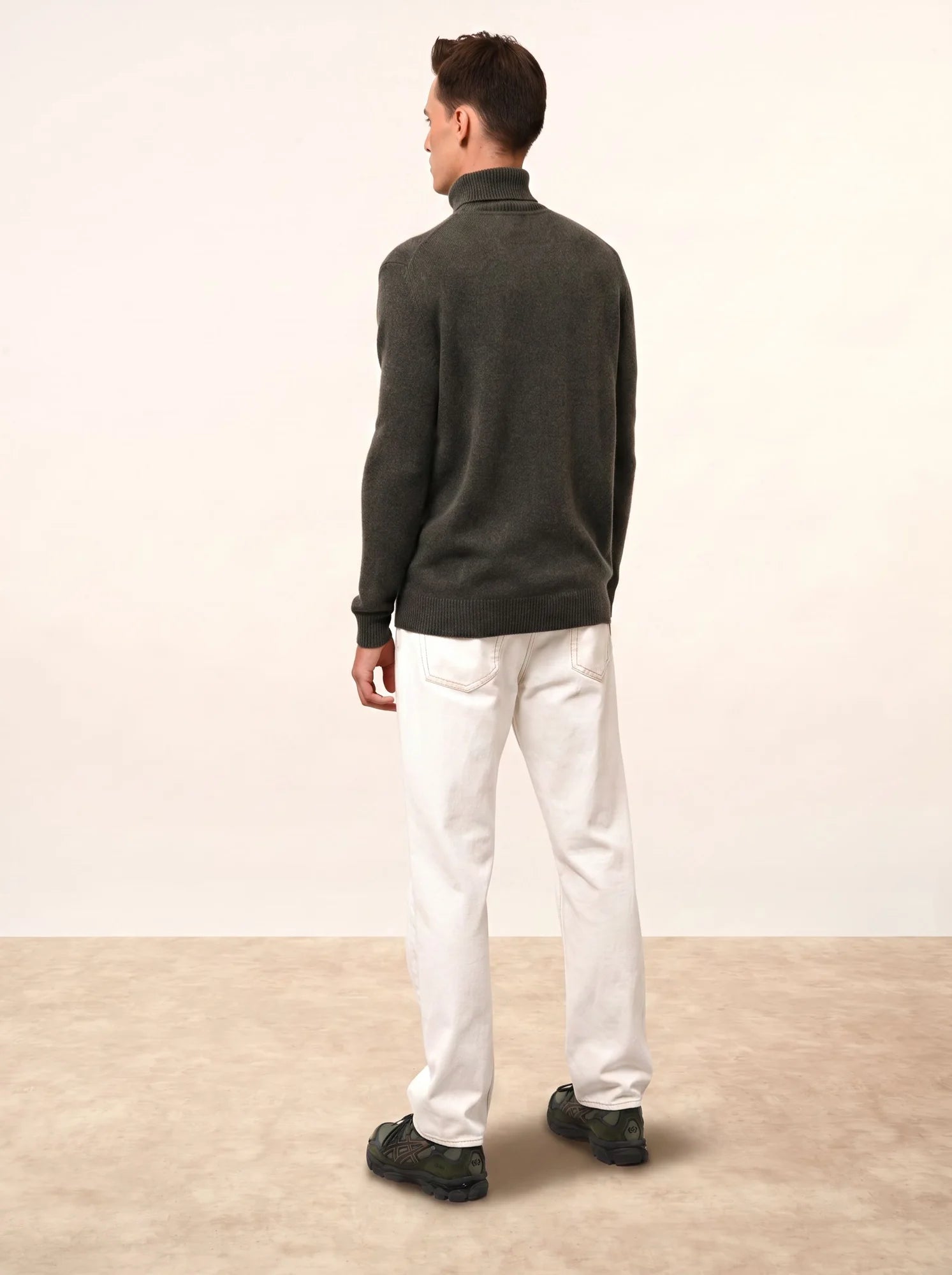 SACHA pullover rollkragen 4-fädig khaki meliert