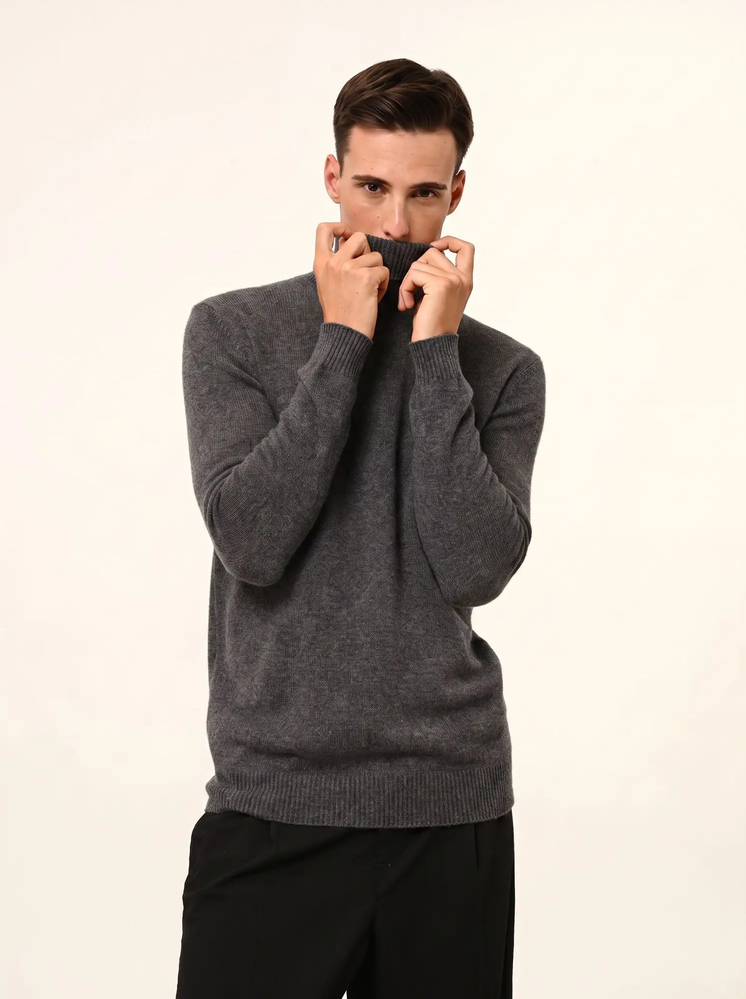 SACHA pullover rollkragen 4-fädig anthrazit meliert