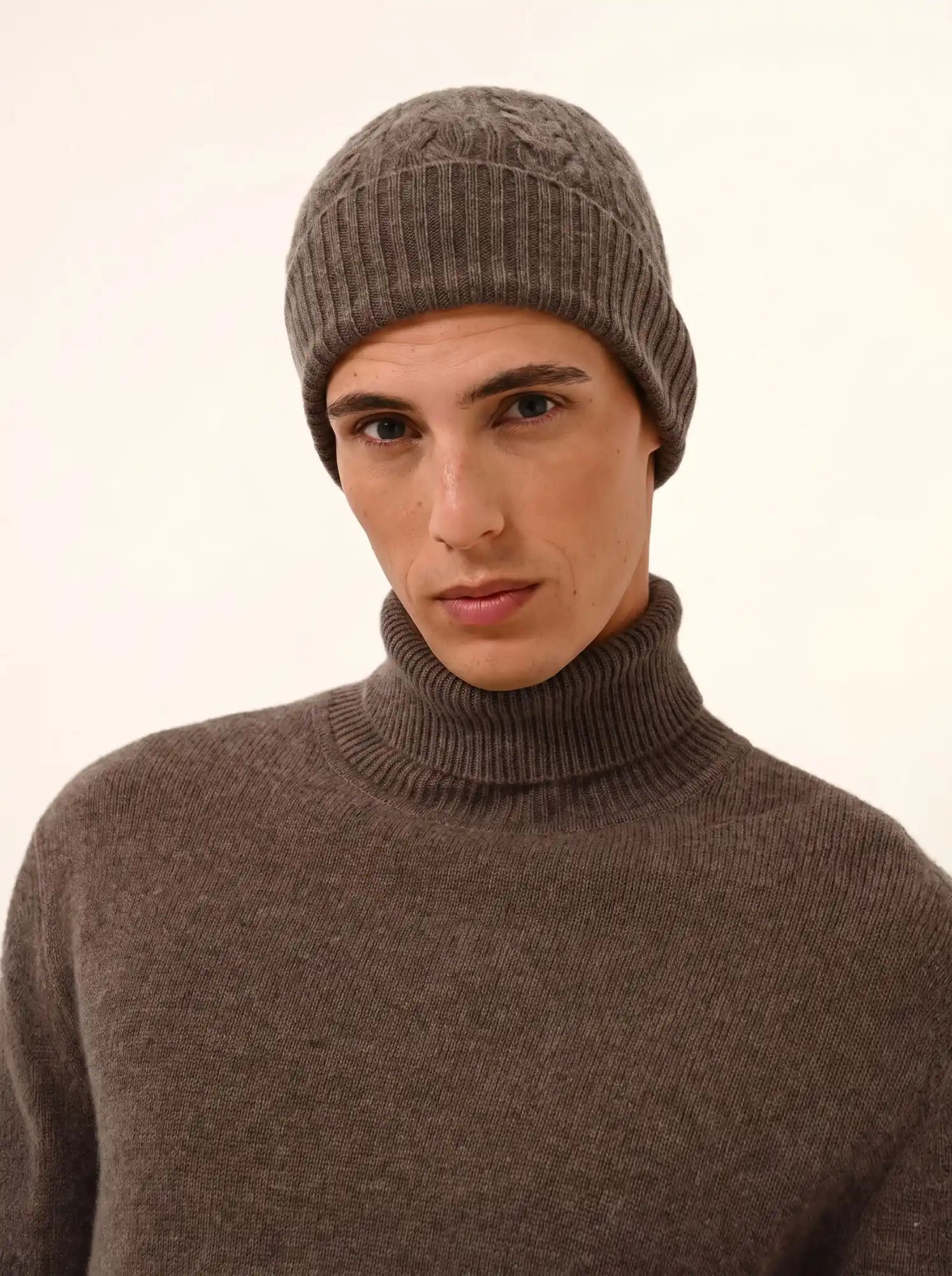 SACHA pullover rollkragen 4-fädig taupe meliert