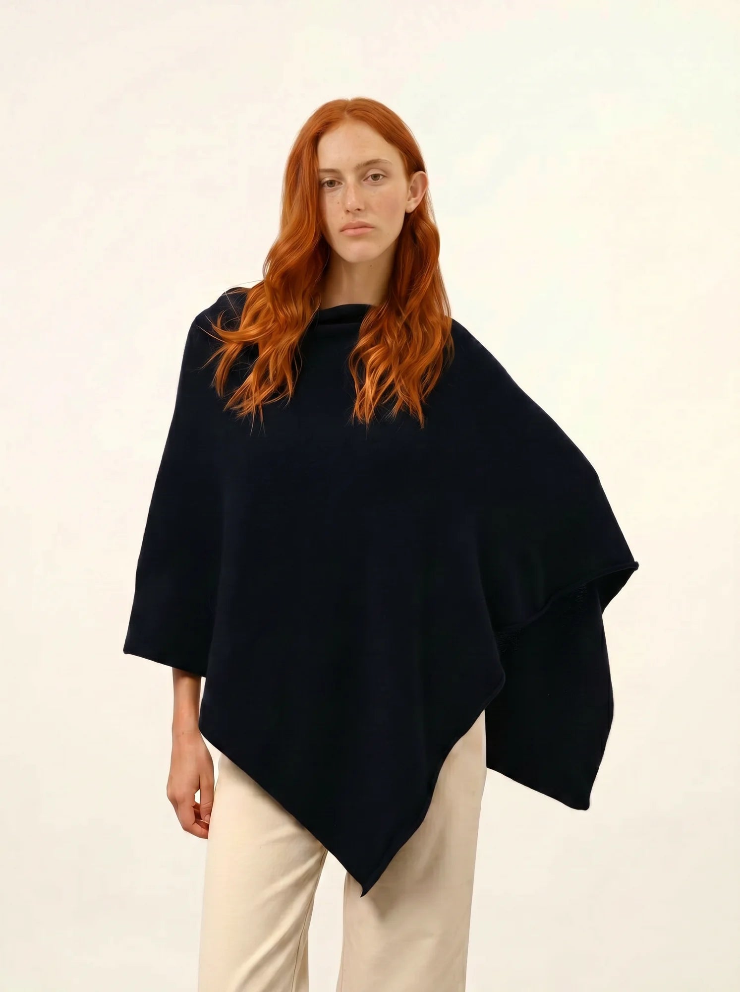 SALLY poncho 4-fädig marineblau