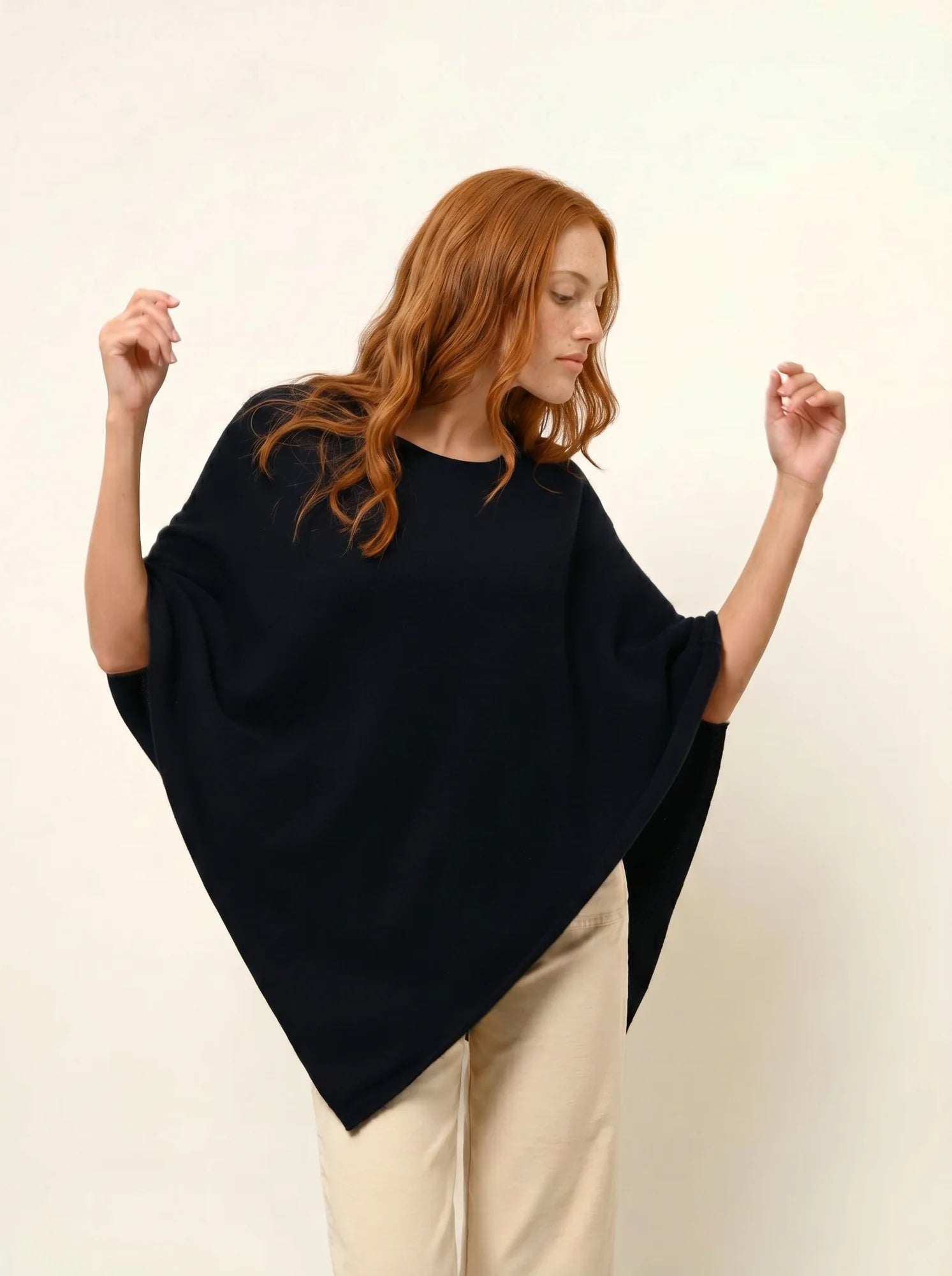 SALLY poncho 4-fädig marineblau