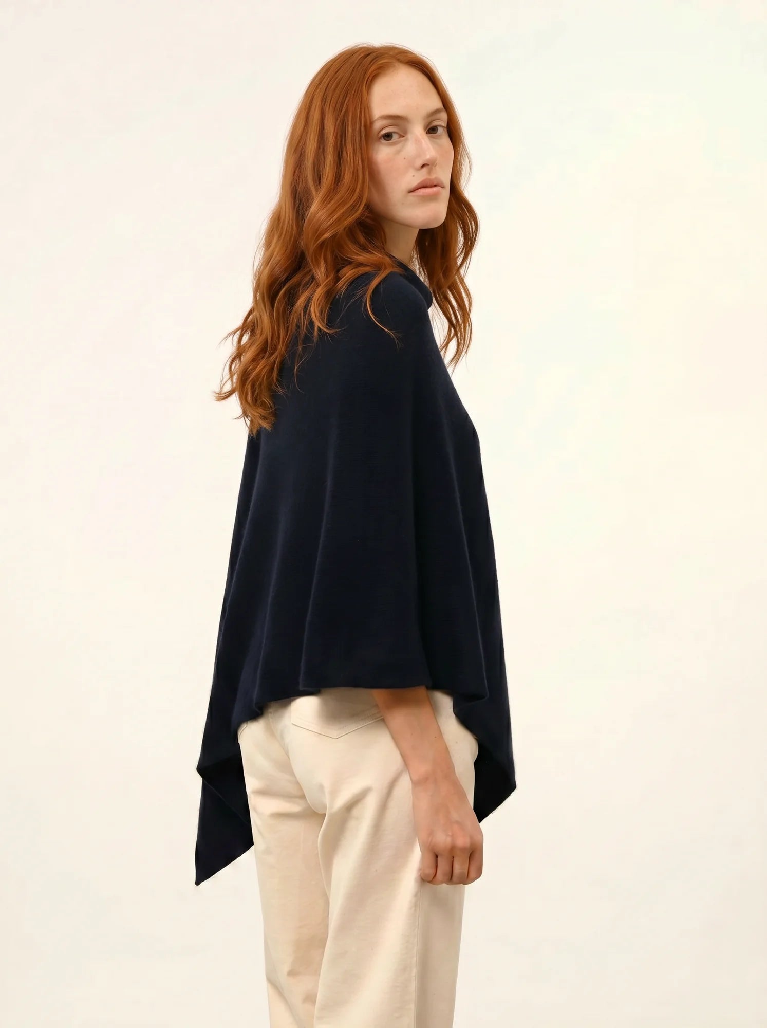 SALLY poncho 4-fädig marineblau