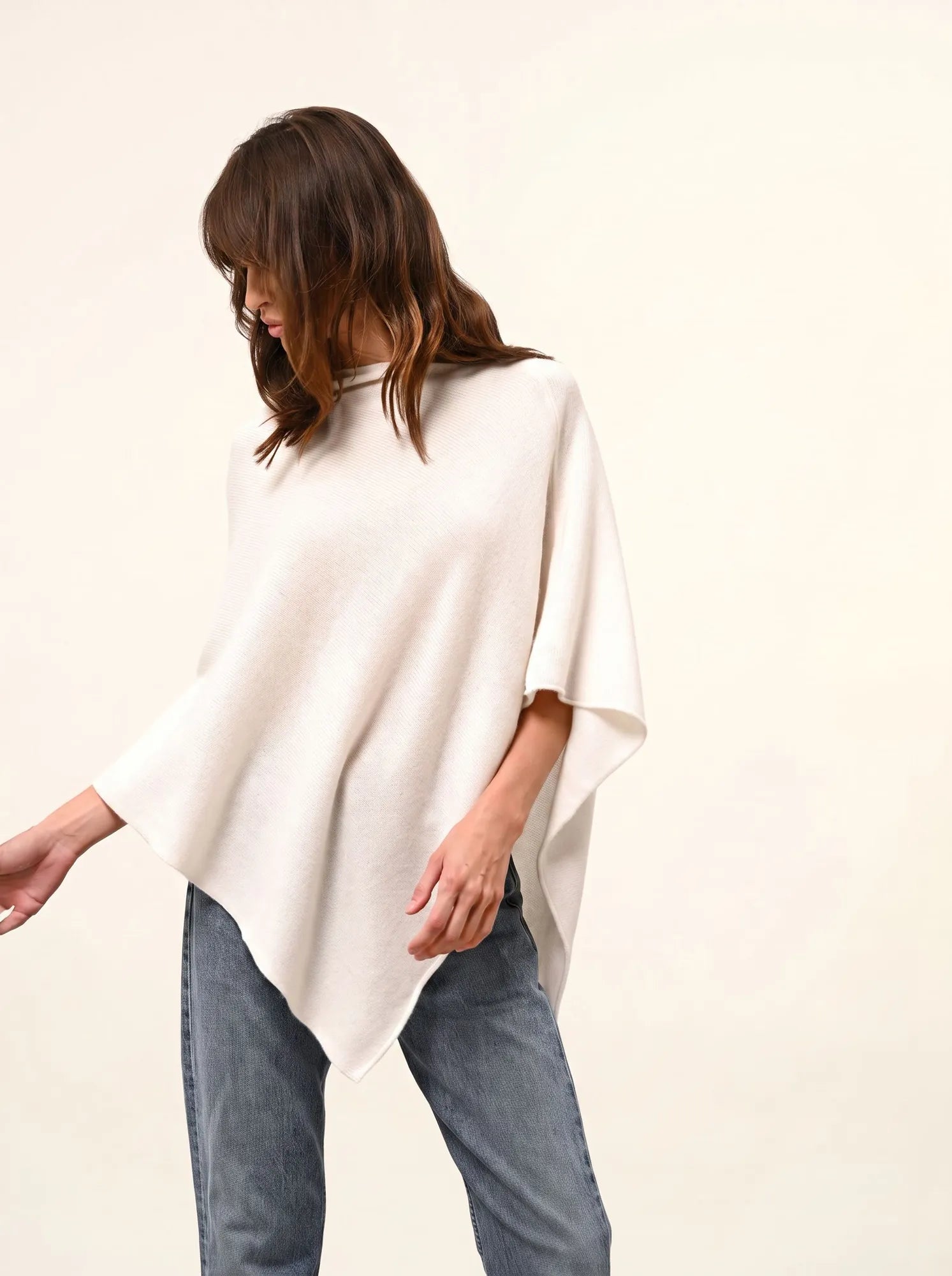 SALLY poncho 4 fils ivoire