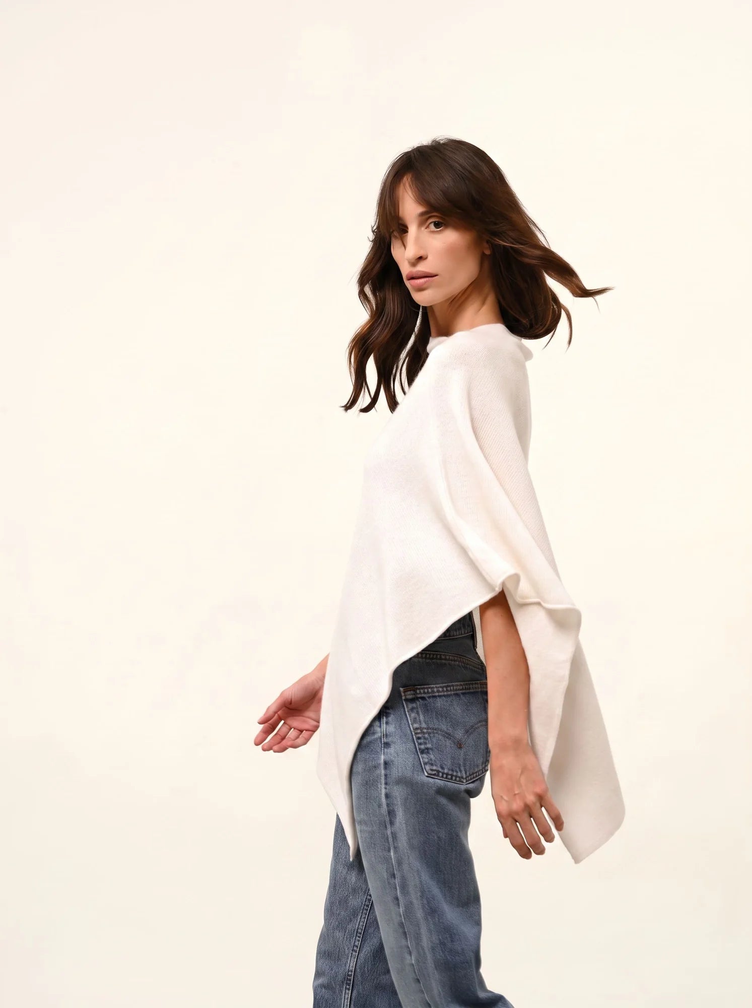 SALLY poncho 4 fils ivoire