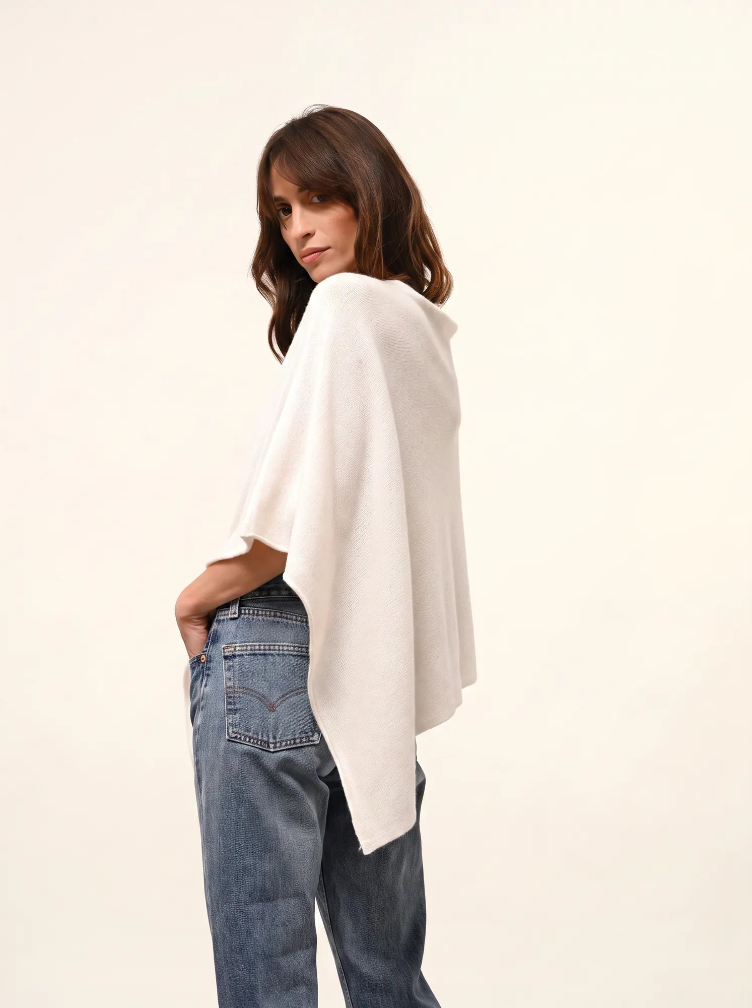 SALLY poncho 4 fils ivoire