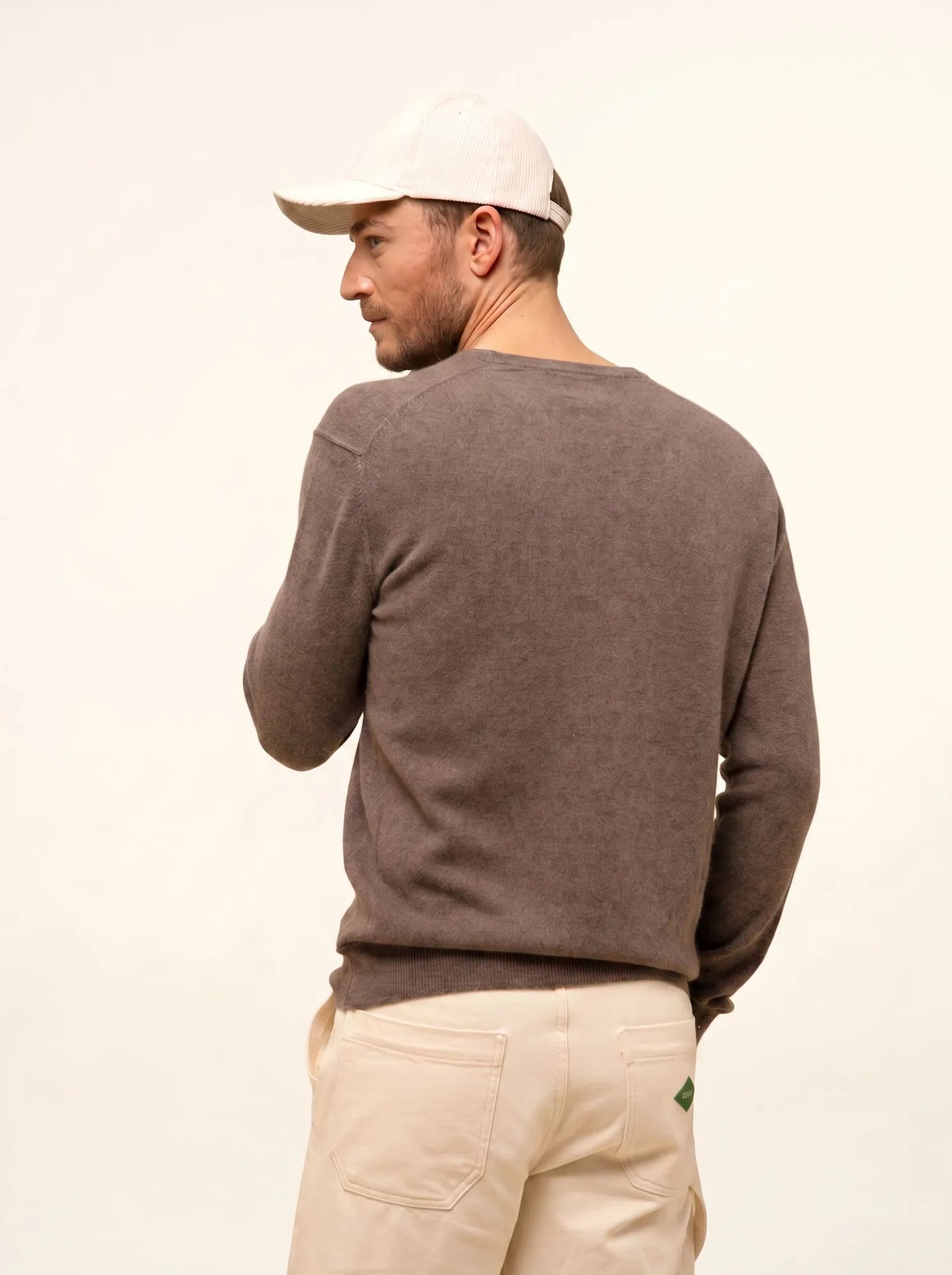 TOM pullover v-ausschnitt taupe meliert