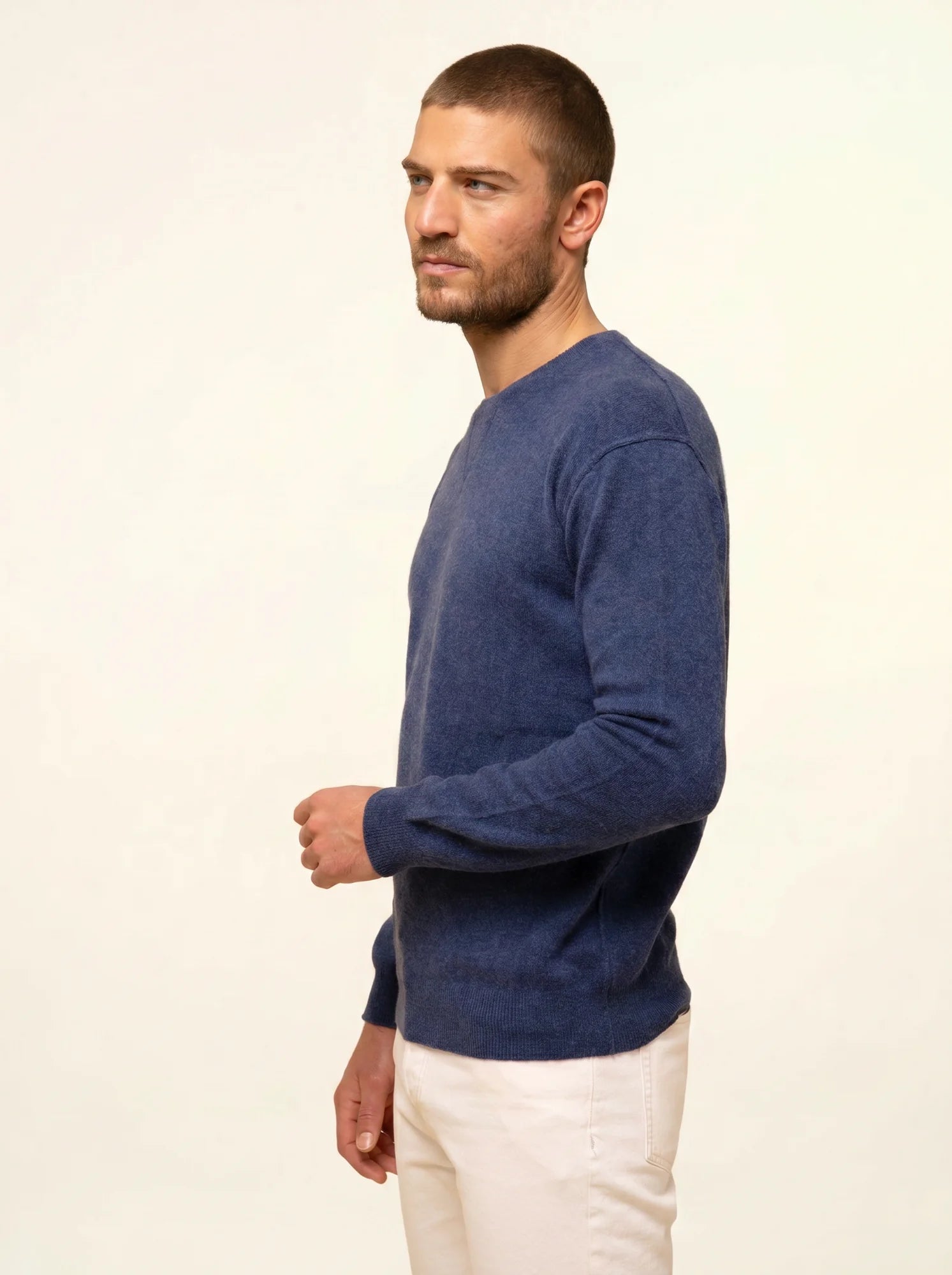 NOE pullover rundhalsausschnitt océan meliert