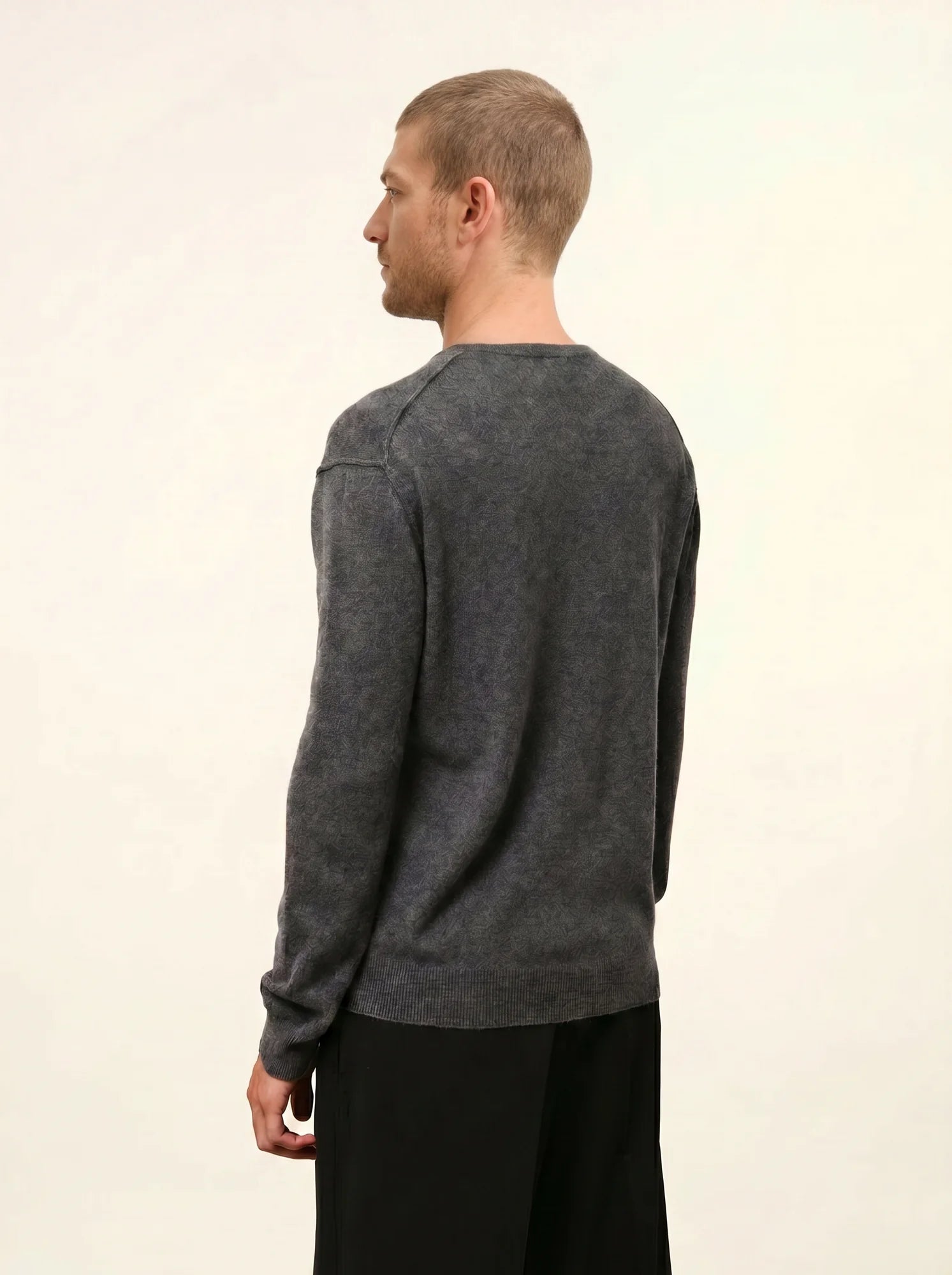 NOE pullover rundhalsausschnitt anthrazit meliert