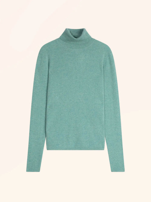 AVA pull col roulé vert chiné
