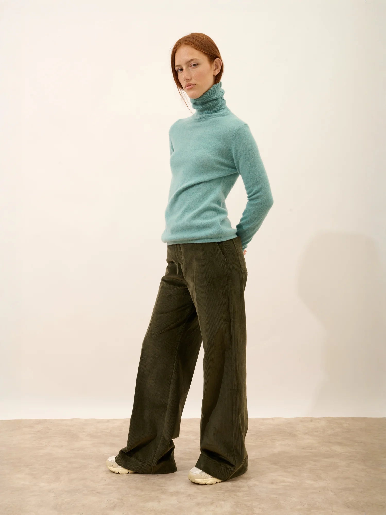 AVA pullover rollkragen grün meliert