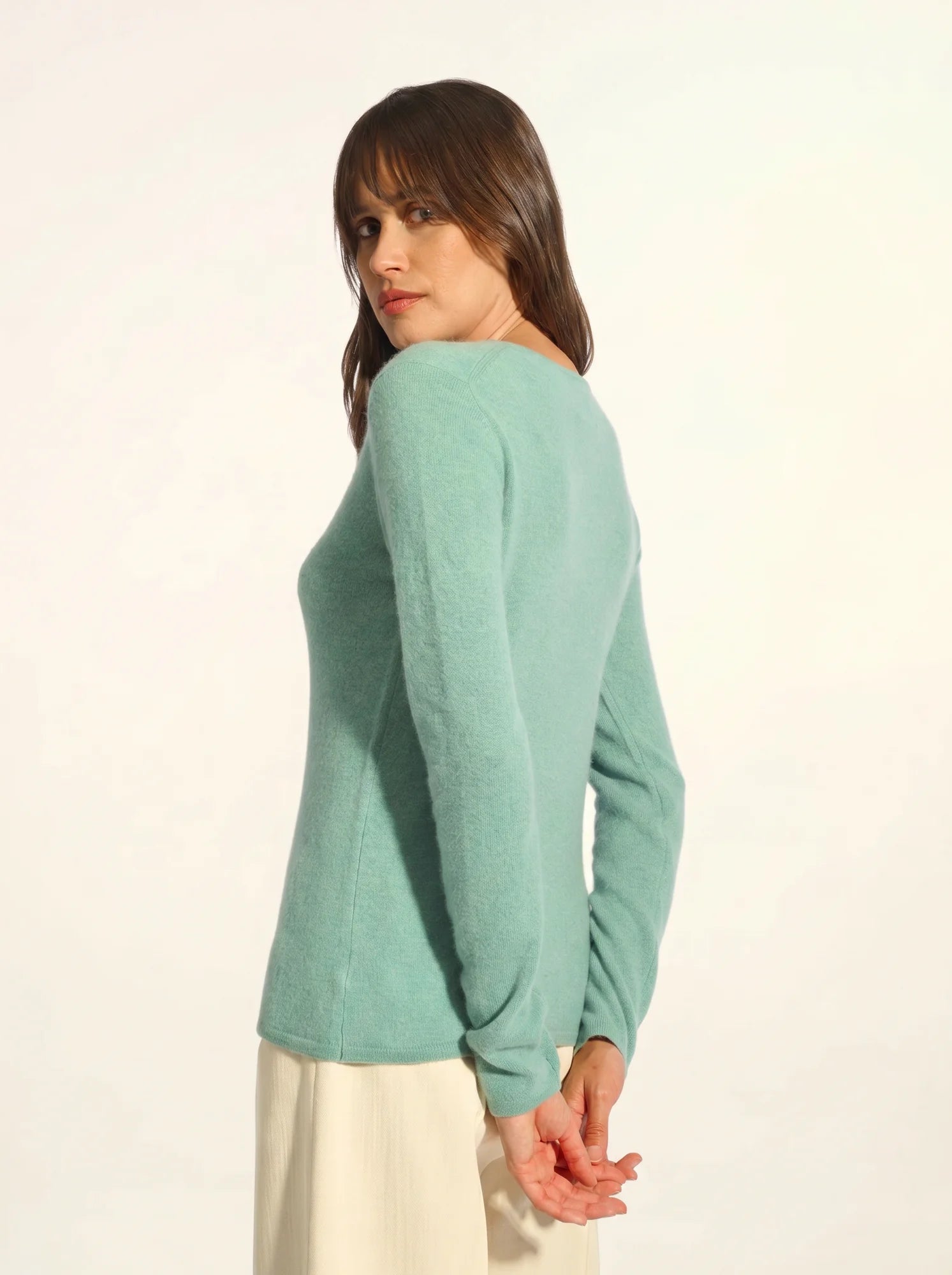 VIVIAN pullover rundhalsausschnitt grün meliert