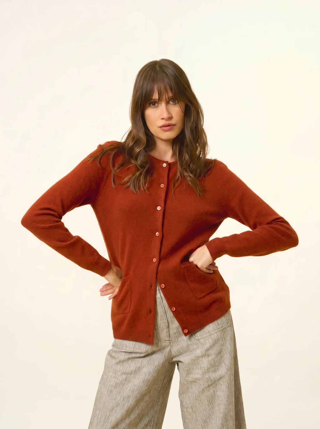 KATHARINE strickjacke rundhalsausschnitt écureuil
