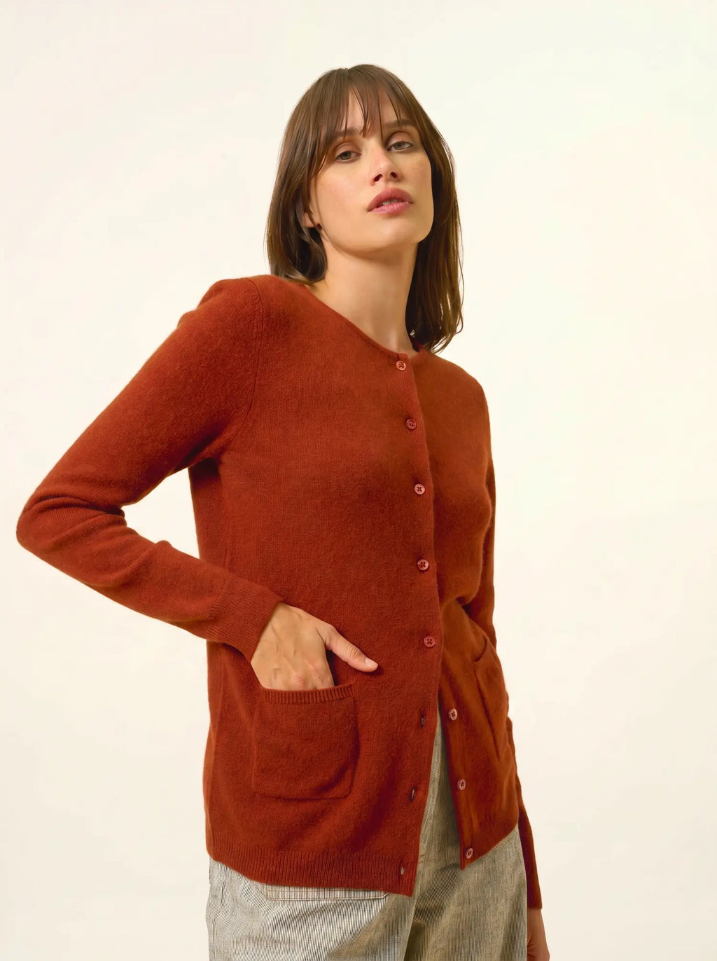 KATHARINE strickjacke rundhalsausschnitt écureuil