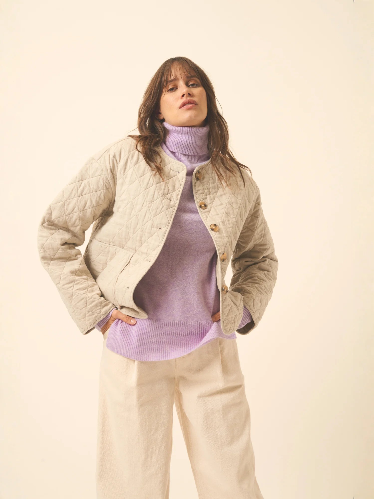 LEXIE pullover rollkragen malve meliert