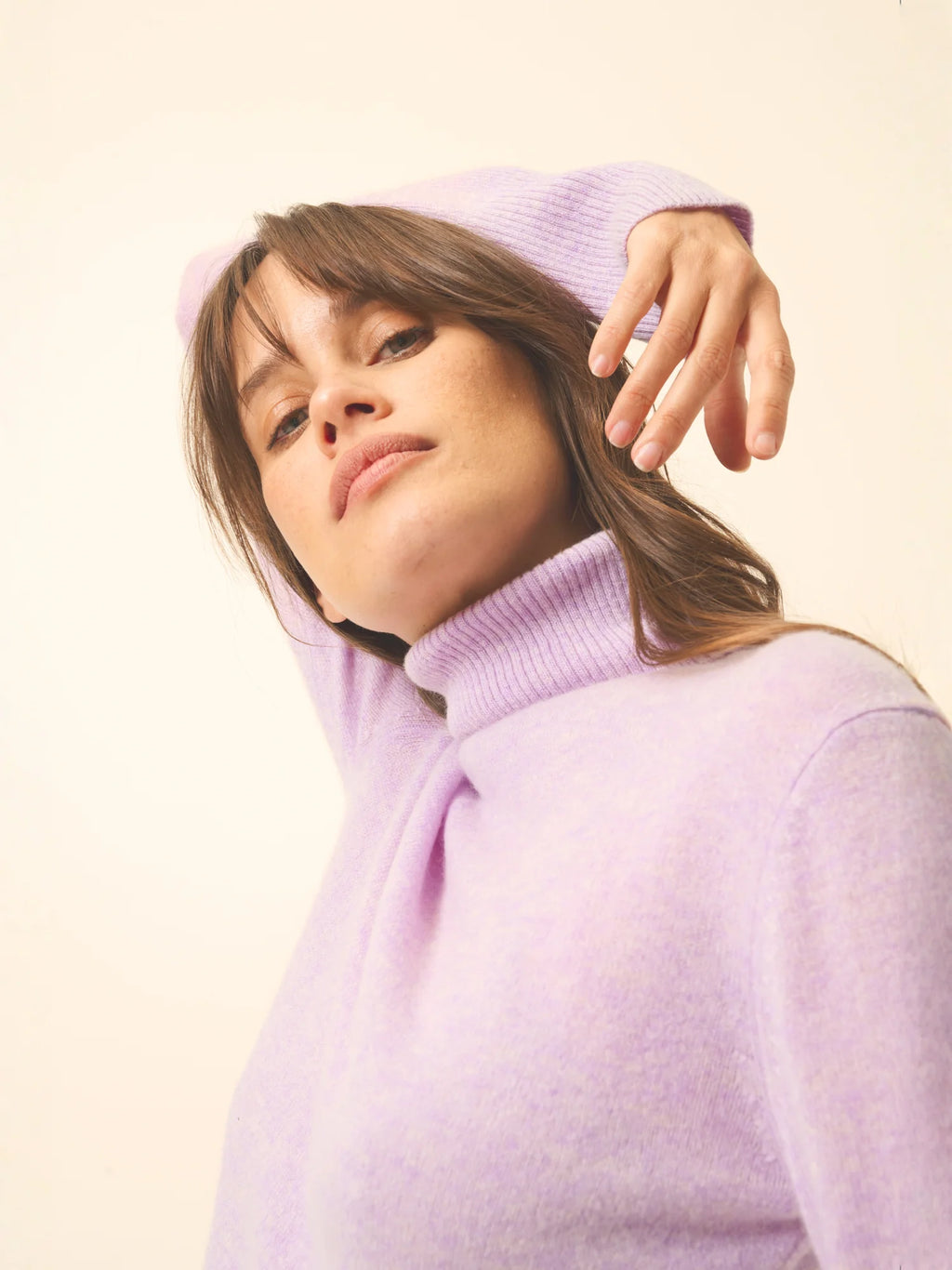 LEXIE pullover rollkragen malve meliert