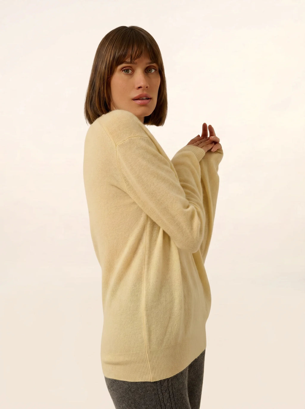 NORA pullover v-ausschnitt limonade