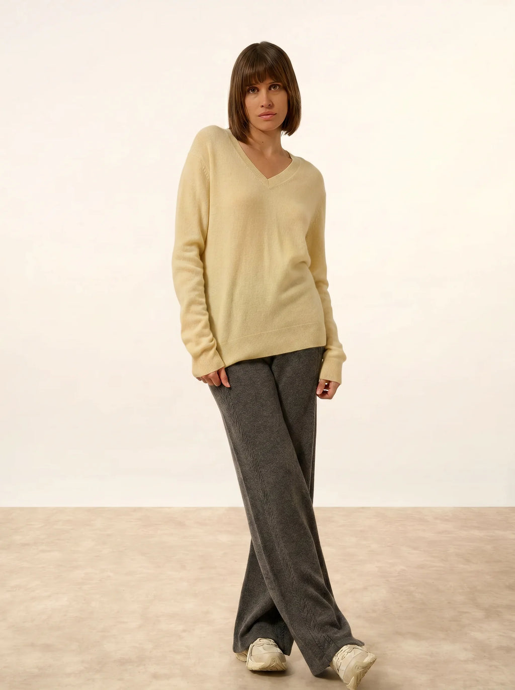 NORA pullover v-ausschnitt limonade