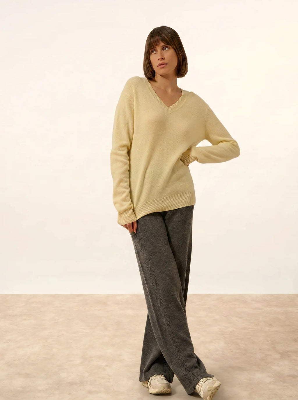 NORA pullover v-ausschnitt limonade