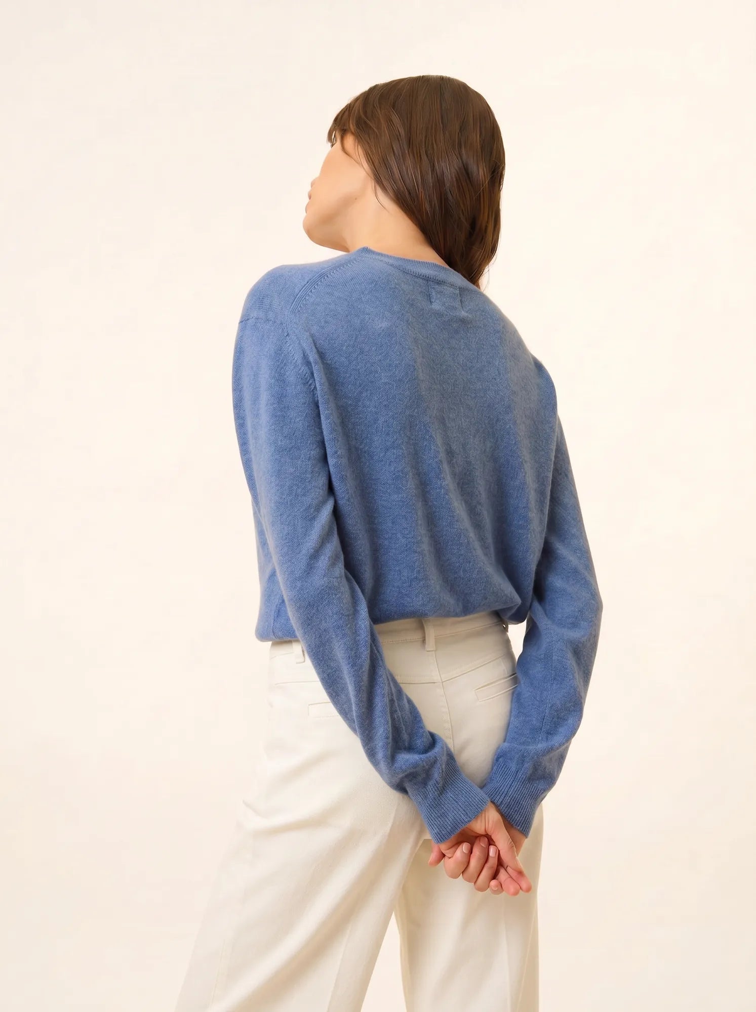 NORA pullover v-ausschnitt blau denim